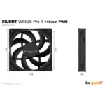 Korpuso aušintuvas be quiet! SILENT WINGS PRO 4, 140mm PWM (BL099), vaizdas 6