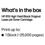 Tonerio kasetė HP 81X High Yield (CF281X), juodos spalvos, vaizdas 3
