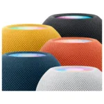 Apple HomePod mini geltonas, matomas iš viršaus su jutikliniu valdymu