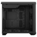 Fractal Design Torrent korpusas, matomas iš šono, su atidarytomis durelėmis