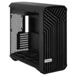 Fractal Design Torrent korpusas, matomas iš šono, su atidarytomis durimis