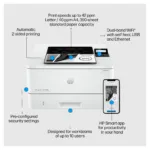 HP LaserJet Pro 4002dn spausdintuvas, LCD ekranas, šoninis vaizdas