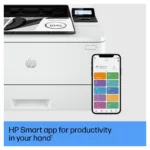 HP LaserJet Pro 4002dn spausdintuvas, LCD ekranas ir priekinis vaizdas