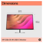 Monitorius HP E32k G5 4K USB-C Monitor (6N4D6AA#ABB), vaizdas 6