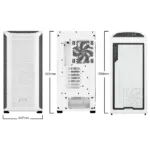 Korpusas be quiet! Shadow Base 800 DX White, matomas iš šono su atidarytu šoniniu stiklu