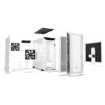 Korpusas be quiet! Shadow Base 800 DX White, šoninis vaizdas su atidarytomis durelėmis