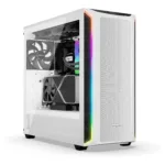 Korpusas be quiet! Shadow Base 800 DX White, šoninis vaizdas su atidarytu šoniniu stiklu