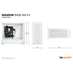 Korpusas be quiet! Shadow Base 800 FX White, matomas ventiliatoriai ir vidus