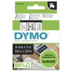 Etikečių juostelė DYMO D1 Standard, Black on White, 6mm (S0720780)