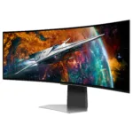 Monitorius Samsung G95SC, šoninis vaizdas su USB prievadais