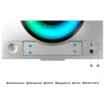 Samsung G95SC monitor, matomas iš šono su USB prievadais