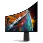 Monitorius Samsung G95SC, matomas iš šono, su USB prievadais