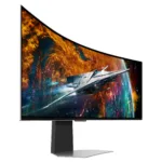 Monitorius Samsung G95SC, šoninis vaizdas su USB prievadais