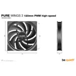 Korpuso aušintuvas be quiet! Pure Wings 3 120mm PWM high-speed (BL106), vaizdas 5