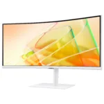 Monitorius Samsung S65TC, matomas iš šono, rodo ekraną ir stovą