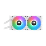Thermaltake TH240 V2 ARGB, artimiausio kampo nuotrauka su šviesos efektu