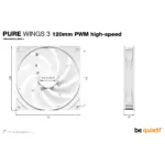 Korpuso aušintuvas be quiet! Pure Wings 3 120mm PWM high-speed (BL111), baltos spalvos, vaizdas 5
