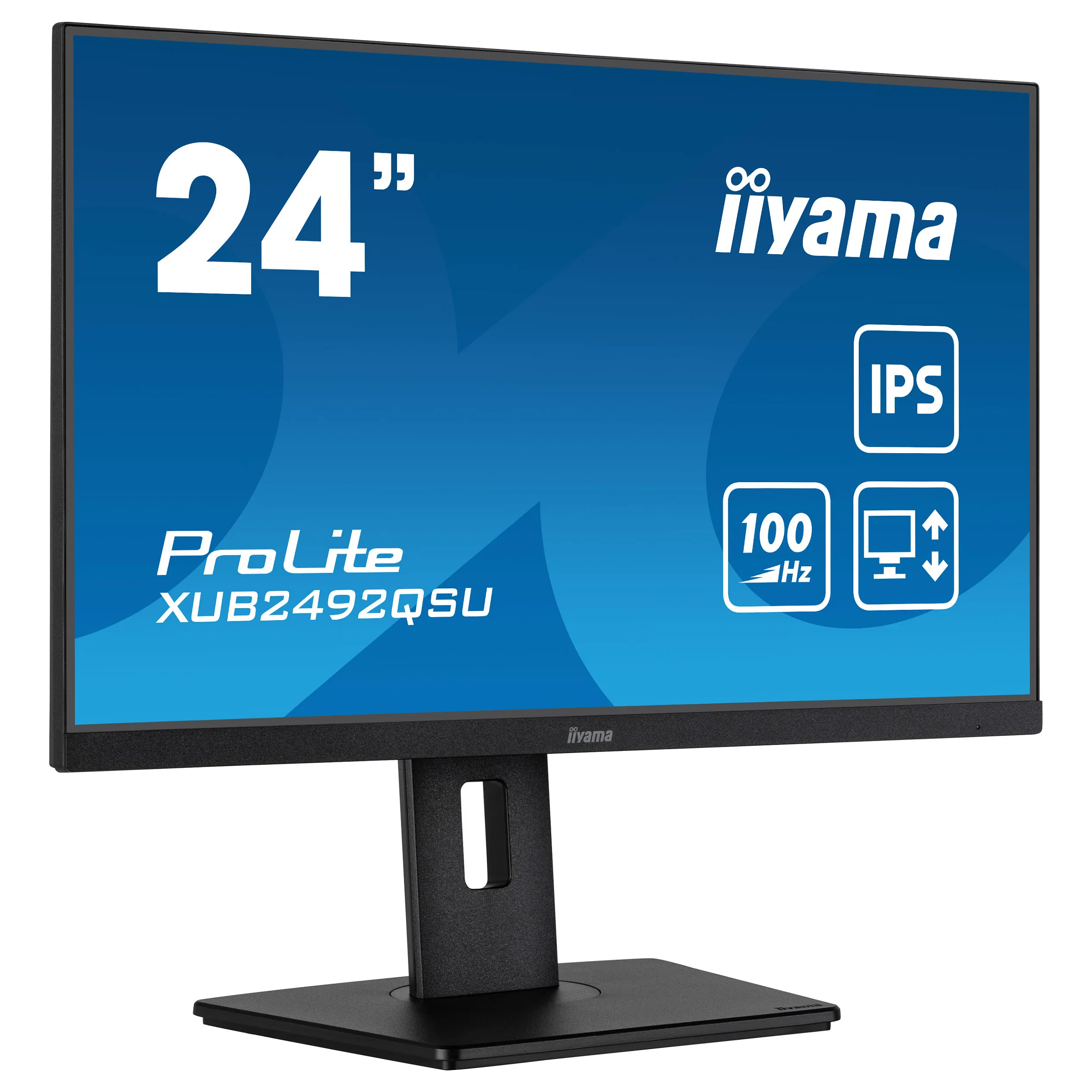 61cm/24" (2560x1440) iiyama ProLite XUB2492QSU-B1 16:9 WQHD IPS 0.5ms 100Hz HDMI DP USB Speaker Pivot Black iiyama ProLite XUB2492QSU-B1 computer monitor