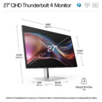 Monitorius HP Series 7 Pro 27 inch QHD Thunderbolt 4 Monitor - 727pu (8J9E6AA#ABB), vaizdas 7