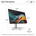 Monitorius HP Series 7 Pro 23.8 inch FHD Monitor - 724pf (8X530AA#ABB), vaizdas 8