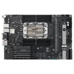 Motininė plokštė ASUS PRO WS W790E-SAGE SE, viršutinė peržiūra su jungtimis