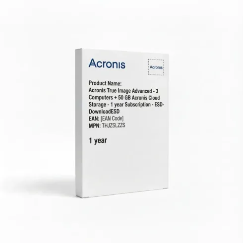 Acronis True Image Advanced - 3 Computers + 50 GB Acronis Cloud Storage - 1 year Subscription - ESD-Download