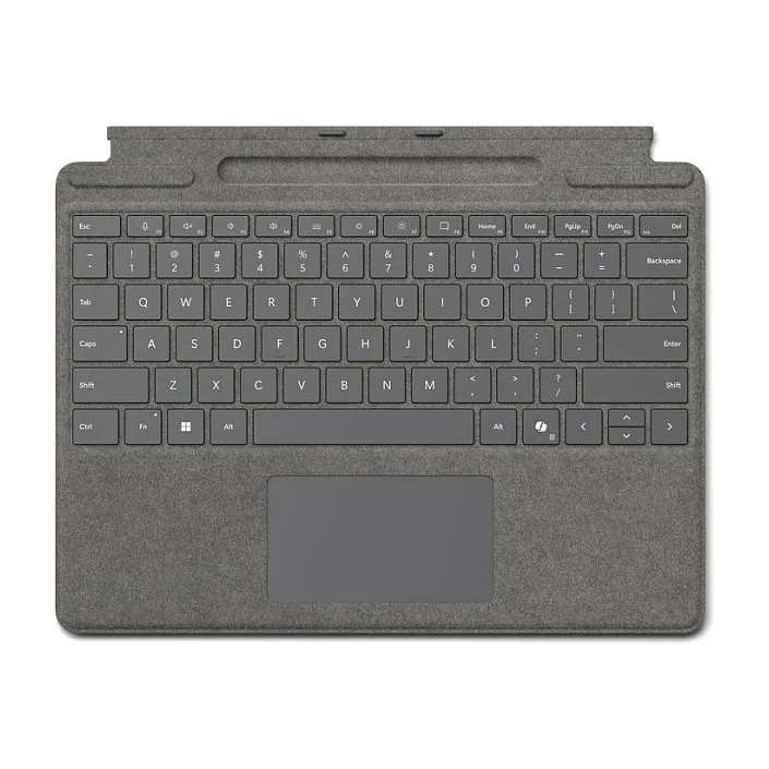 Microsoft Surface Pro 10/11/FB Keyboard + Copilot Taste - Alcantara Platin Microsoft Surface Pro Keyboard with pen storage for Business