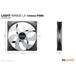 Korpuso aušintuvas be quiet! LIGHT WINGS LX 140mm PWM 3-Pack (BL127), juodos spalvos, vaizdas 7