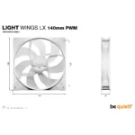 Korpuso aušintuvas be quiet! LIGHT WINGS LX 140mm PWM 3-Pack (BL128), baltos spalvos, vaizdas 7