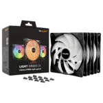 Korpuso aušintuvas be quiet! LIGHT WINGS LX 140mm PWM High Speed 3-Pack (BL130), juodos spalvos, vaizdas 5