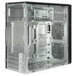 Inter-Tech IT-6521 Straight korpusas, matomas iš šono su atidarytu šonu