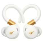 Soundcore Sport X20 ausinės, matomos iš šono su laidu ir valdymo mygtukais