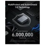 Anker A2683341 įkroviklis, matomas iš šono, su dviem USB Type-A prievadais