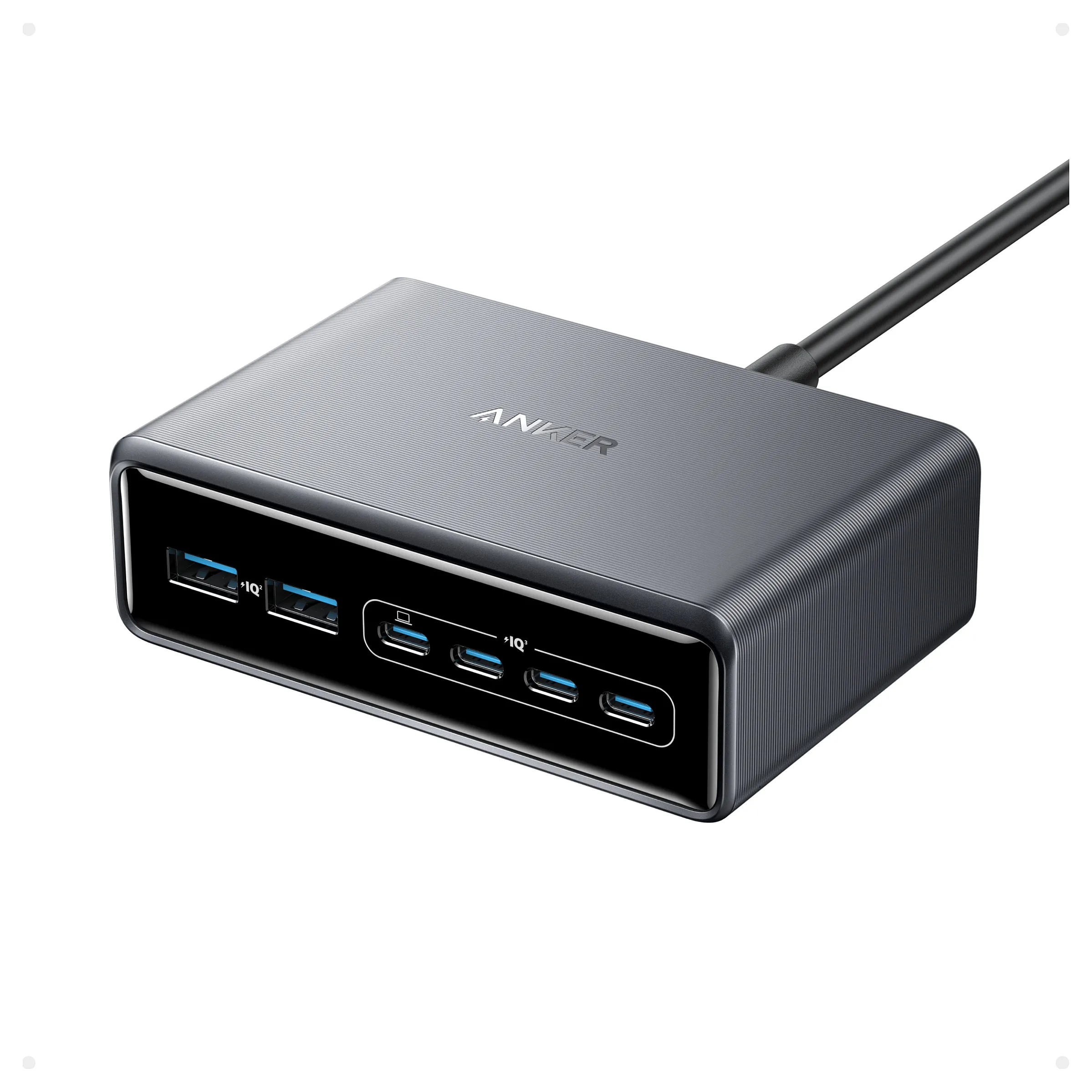 Anker Prime Charger 200W Desktop GaN 4 x USB-C 2 x USB-A black Anker A2683341 įkroviklis, vidinis, juodas