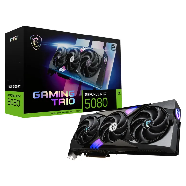 MSI GAMING GEFORCE RTX 5080 16G TRIO OC graphics card