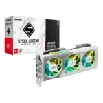 Asrock Steel Legend Radeon RX 9070 OC, vaizdo plokštė iš šono