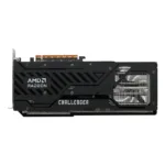 Asrock Challenger Radeon RX 9070, vaizdo plokštė iš šono su jungtimis