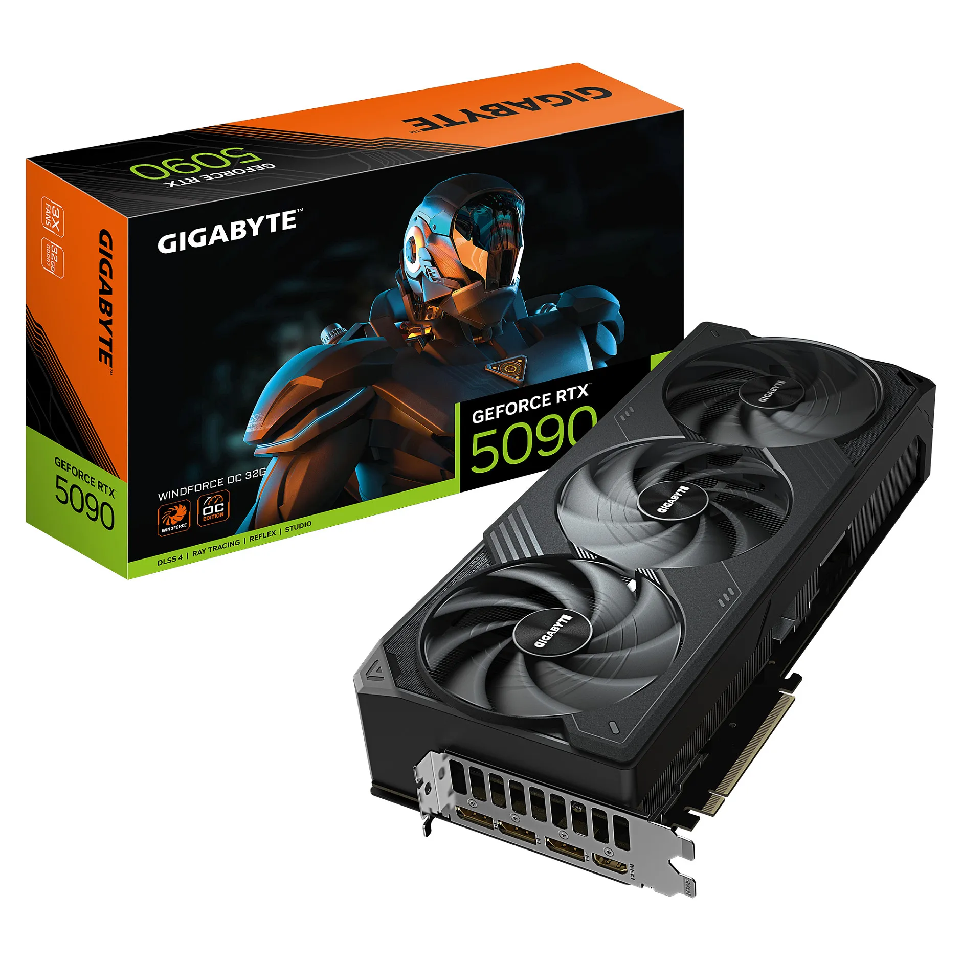 GIGABYTE GeForce RTX 5090 WINDFORCE OC 32G Vaizdo plokštė GIGABYTE GeForce RTX 5090 WINDFORCE OC 32G (GV-N5090WF3OC-32GD)