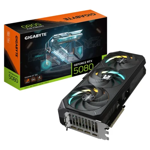 GIGABYTE GeForce RTX 5080 GAMING OC 16G su 16GB GDDR7 atmintimi