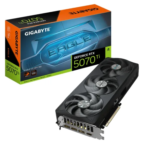 GIGABYTE GeForce RTX 5070 Ti EAGLE OC SFF 16G su 16GB GDDR7 atmintimi
