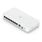 Ubiquiti UniFi Flex 2.5G PoE, vaizdas iš šono su RJ-45 prievadais