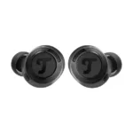 Teufel REAL BLUE TWS 3 ausinės, matomos iš šono, rodo įkrovimo dėžutę