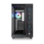 Korpusas Thermaltake View 380 XL TG ARGB, šoninis vaizdas su įmontuotais ventiliatoriais