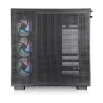 Korpusas Thermaltake View 380 XL TG ARGB, šoninis vaizdas su įrengtais ventiliatoriais