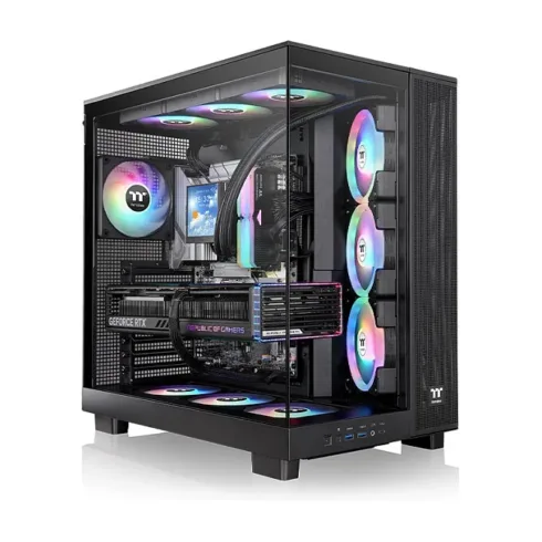 Thermaltake View 380 XL TG ARGB, Midi Tower, juodas korpusas