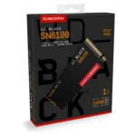 Western Digital Black WD_BLACK SN8100 NVMe SSD, iš arti, rodo M.2 jungtį