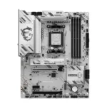 MSI B850 GAMING PLUS WIFI6E motininė plokštė, iš šono, rodo jungčių išdėstymą