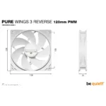 Korpuso aušintuvas be quiet! Pure Wings 3 120mm, PWM Reverse White Triple-Pack (BL136), vaizdas 4