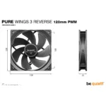 Korpuso aušintuvas be quiet! Pure Wings 3 120mm, PWM Reverse Triple-Pack (BL137), vaizdas 4
