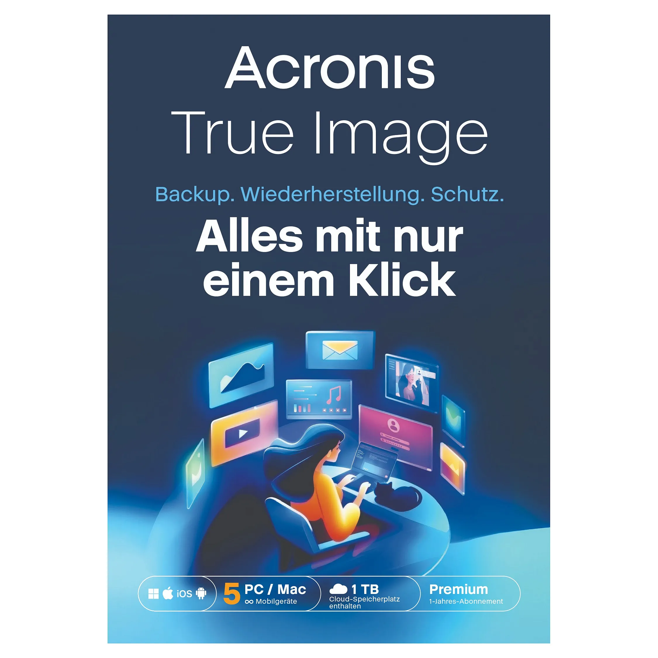 Acronis True Image Premium - 5 Computers + 1 TB Acronis Cloud Storage - 1 year subscription - ESD-DownloadESD Acronis True Image Premium - 5 Computers + 1 TB Acronis Cloud Storage - 1 year subscription - ESD-Download